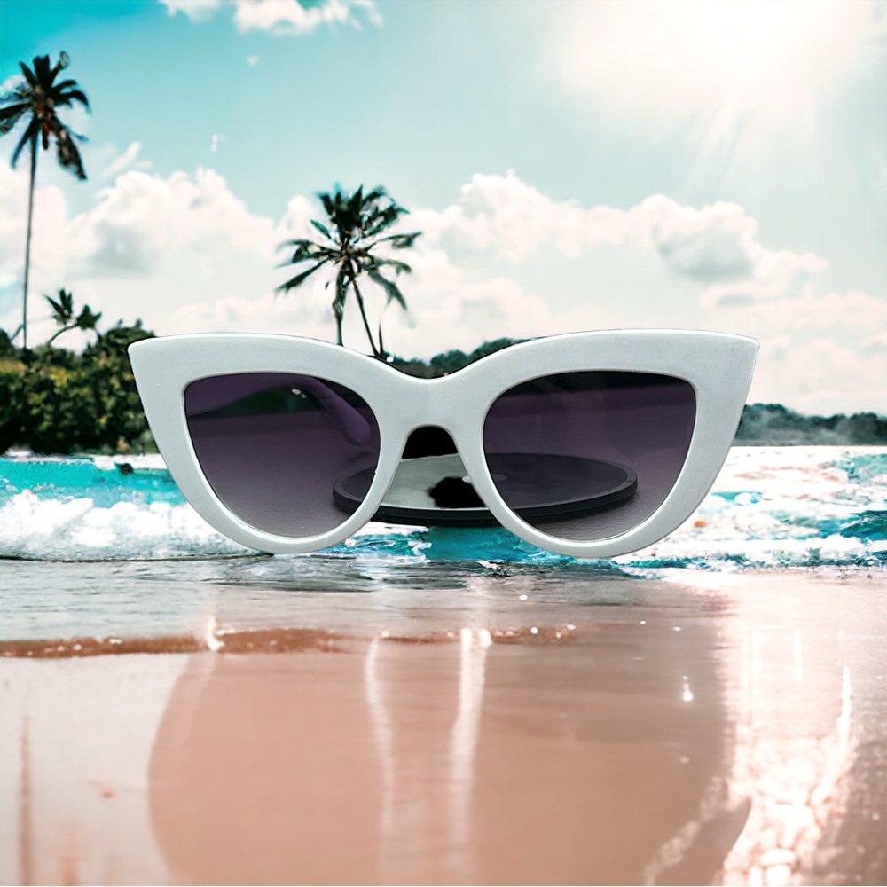 White Cateye Sunglasses